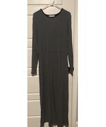 Eddie Bauer Waffle Knit Thermal Long Sleeve Maxi Dress Small Tall Gray M... - $44.14 CAD