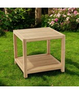22&quot; Natural Square Solid Wood Outdoor Side Table - $696.21 CAD