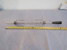 Vintage Rotisserie Skewer Rod With Forks BBQ Pit Grill 25&quot; - £23.76 GBP