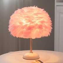 Feather Table Lamp Bedroom Girl Bed Head Creative Simple - £45.12 GBP+