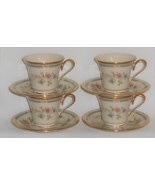 Set (4) Lenox MORNING BLOSSOM PATTERN Cups and Saucers MADE IN USA - $180.52 CAD