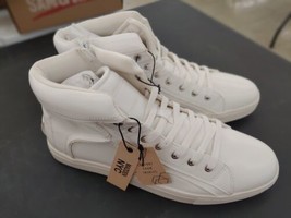 Madden NYC Mens High Top Lace-Up Court Sneakers White Size 11.5 RN 128692 - £39.95 GBP