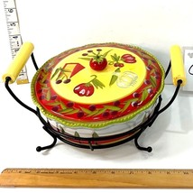 Temp-tations ovenware Round dish, with lid cherry handle, wire rack 9 Inch C131 - £11.74 GBP