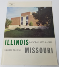 University of Illinois Football Illini Program September 24 1966 Missouri - £15.10 GBP