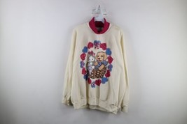 Deadstock Vtg 90s Streetwear Womens XL Kitten Puppy Turtleneck Sweatshirt USA - $59.35