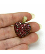 2Ct Round Cut Simulated Red Garnet Heart Cluster Pendant 14k Yellow Gold... - £51.64 GBP