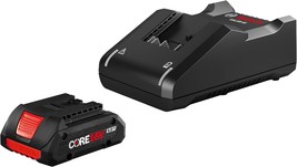 18V Starter Kit From Bosch With One Core18V 4Point 0 Ah Compact Battery. - $134.92