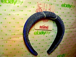 Scunci Headband Dark Blue Silver Sparkle Headband 1 Inch Wide New - £7.39 GBP