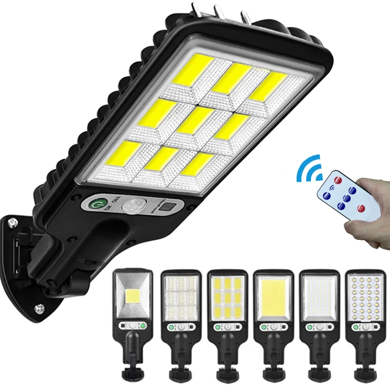 Solar Lights Street Outdoor Lamp SMD COB Remote Control IP65 Waterproof Security - £149.86 GBP