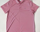 IZOD Golf Pink &amp; White Striped S/S Polo Shirt - Size Large - £15.20 GBP