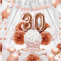 Rose Gold Celebration Kit: 41-Piece Birthday Decorations for Women - Happy Birth - £19.14 GBP