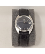 Omega De Ville Wrist Watch Silver Swiss Made Black Leather - £358.10 GBP