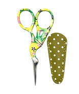 3-3/4 Inch Multi-Color Stork Scissors With Green Polka Dot Sheath - $330.41 MXN