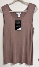NWT Attitudes by Renee Women&#39;s SZ LRG Light Brown Sweater Vest - $18.32