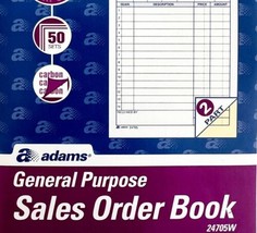 Adams Sales Order Book Receipt Invoice OB New 24705W 2008 Business Suppl... - £15.97 GBP