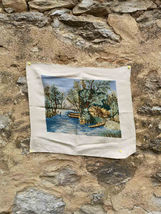 Vintage gobelin needlepoint, finished petit point gobelin by Wiehler - $140.00