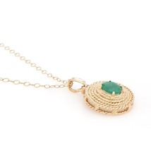 Women’s 18K Yellow Gold Over Sterling Silver Emerald and Diamond 18 Inch... - $319.99