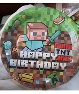 Pixel Miner Crafting Style Gamer Party plates 9 Inch - $5.37 CAD
