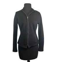 Renfrew Size 2 Black Jacket with Satin Trim on Sleeves and Pockets - £13.62 GBP