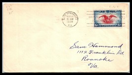 1938 US Air Mail Cover - Saint Petersburg, Florida to Roanoke, Virginia D25 - $2.96