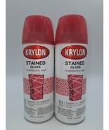 2 Krylon Stained Glass Cranberry Red 9026 Spray Paint 2 Cans New 11.5 Oz... - $56.56 CAD