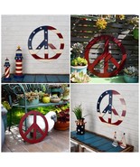 Metal Treasured Red Peace Sign Decorative Metal Hanging Peace Sign Wall ... - $14.95+