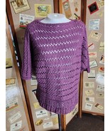 Plum Short Sleeve Sweater Womens Unbranded Knit Boat Neck - £11.74 GBP