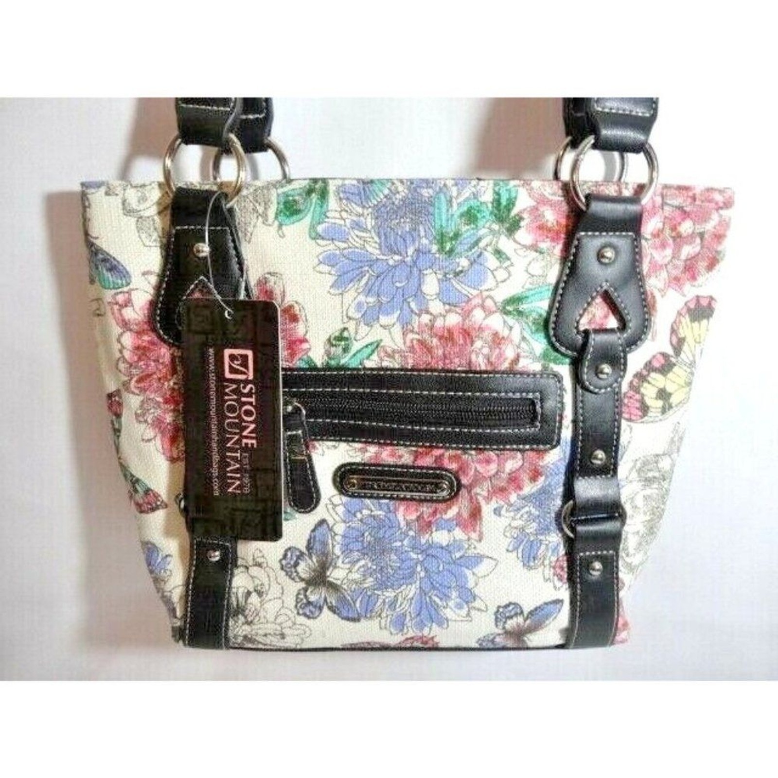Stone Mountain USA Garden Party Zip Canvas Travel Handbag Tote Organizer Gift Item image 2