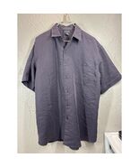 David Adams Collection Men’s Short Sleeve Button Up Shirt Gray Classic S... - $19.95