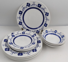 J &amp; G Meakin England &quot;Country Delft&quot; Blue &amp; White Dish Set Plates Bowls 13pc - £120.18 GBP