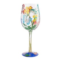 Lolita Wine Glass Bejeweled Butterfly 15 o.z. 9" Gift Boxed w Recipe Collectible - $39.64
