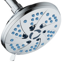 AquaCare High-Pressure Spiral 6-mode 6-inch Rain Shower Head Chrome Finish - £23.96 GBP