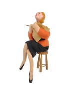 Vintage Roldan Limpe 1950s Secretary Lady Felt Doll Sitting on Stool Com... - $1,107.27 MXN