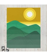 Summer Sunset Throw Blanket Minimalist Mountain Landscape Scenery Bed So... - $73.79 CAD+