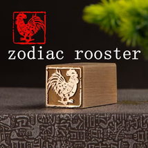 Brass Zodiac Rooster Seal Hand Polished Finished Stamp Metal Chop 2*2cm ... - $552.46 MXN