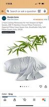 2 Pack Of Cooling Bamboo Viscose Grey Queen Size Pillow Cases - $248.54 MXN