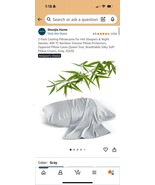 2 Pack Of Cooling Bamboo Viscose Grey Queen Size Pillow Cases - €11,72 EUR