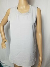 DL Daily Look Womens Top Shirt Gray Solid Size Small Blouse Sleeveless - $8.81