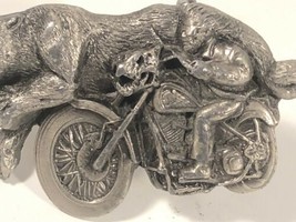 Vintage Great American Products Motorcycle Cougar Jaguar Belt Buckle Mad... - £48.09 GBP