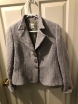 Armani Collezioni Blue White Pink &amp;Sequins Wool Blend Blazer Size 8 Fitted Nice - $36.62