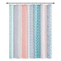 Pioneer Woman Ditsy Patchwork Shower Curtain Vintage Quilt Design Poly Cotton - £29.45 GBP
