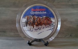 Budweiser Clydesdales 1995 Glass Serving Tray Vintage Barware 13&#39;&#39;   - £29.07 GBP