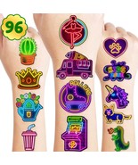 96 PCS Cool Glow Neon Light Temporary Tattoos Themed Birthday Party Favo... - £19.76 GBP