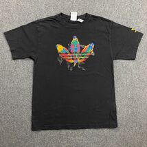 Adidas Shirt Adults Medium Black Crew Neck Logo Graphic 100% Cotton Mens - €11,37 EUR