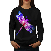 Wellcoda Colorful Dragon Fly Womens Sweatshirt, Insect Casual Pullover Jumper - £28.58 GBP+