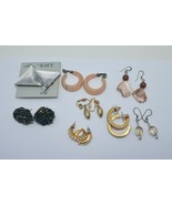 Vintage Earring lot&#39;&#39; Hoop Rhinestones, Faux Pearl hoops, KMT on card N.... - $25.29 CAD