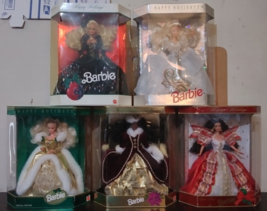 Mattel Barbie 1990&#39;s Happy Holiday Special Edition 5 Doll Lot 91/92/94/96/97 - £51.00 GBP