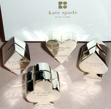 Kate Spade Gin Rummy Name/Place Card Holders Silverplate Set of 4 New - £20.02 GBP