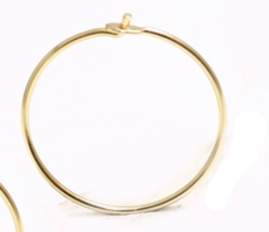 10 12 15 18 mm 14K Yellow Gold THIN Wire Hoop Earring  (Price for one piece) C-2 - £16.37 GBP