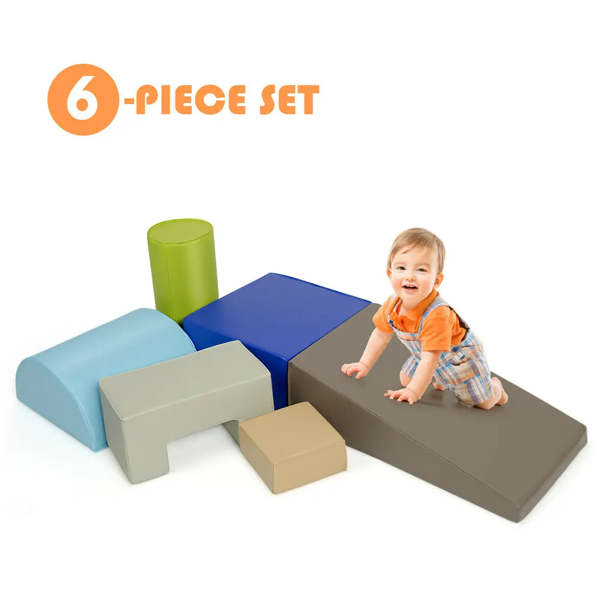 6 Piece Climb Crawl Play Set Indoor Kids Baby Toddler Safe Soft Foam Blocks Toys - £258.37 GBP